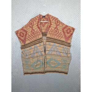 Polo Ralph Lauren Southwestern Wrap Shawl Poncho Open Cardigan Women's Medium/L